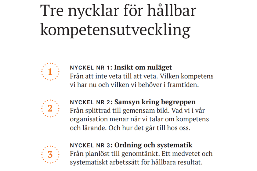 Tre nycklar för hållbar kompetensutveckling